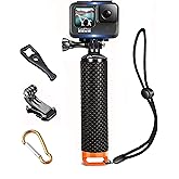 Floating Hand Grip Waterproof Monopod for GoPro Hero 13 12 11 10 9 8 7 6 5 4 3+ Session Black Silver Action Camera Handler & Handle Mount Accessories for Underwater Snorkeling & Water Sports (Orange)