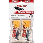 Tomcat Mouse Traps (Wooden), 4 Pack | Disposable Non-Chemical Mouse Trap for Homes, Garages and Basements