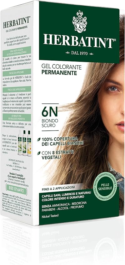 Herbatint 6N Dark Blonde Permanent Herbal Hair Colour Gel