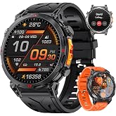 Siluck GPS Military Smart Watches for Men, 1.56" AMOLED Screen Bluetooth Call, Smartwatch for Android Phones and iPhone, 100+ Sport Modes, 3ATM Waterproof Smart Watch with Compass