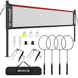 BAGAIL Outdoor Badminton Net Set with Anti-Sag