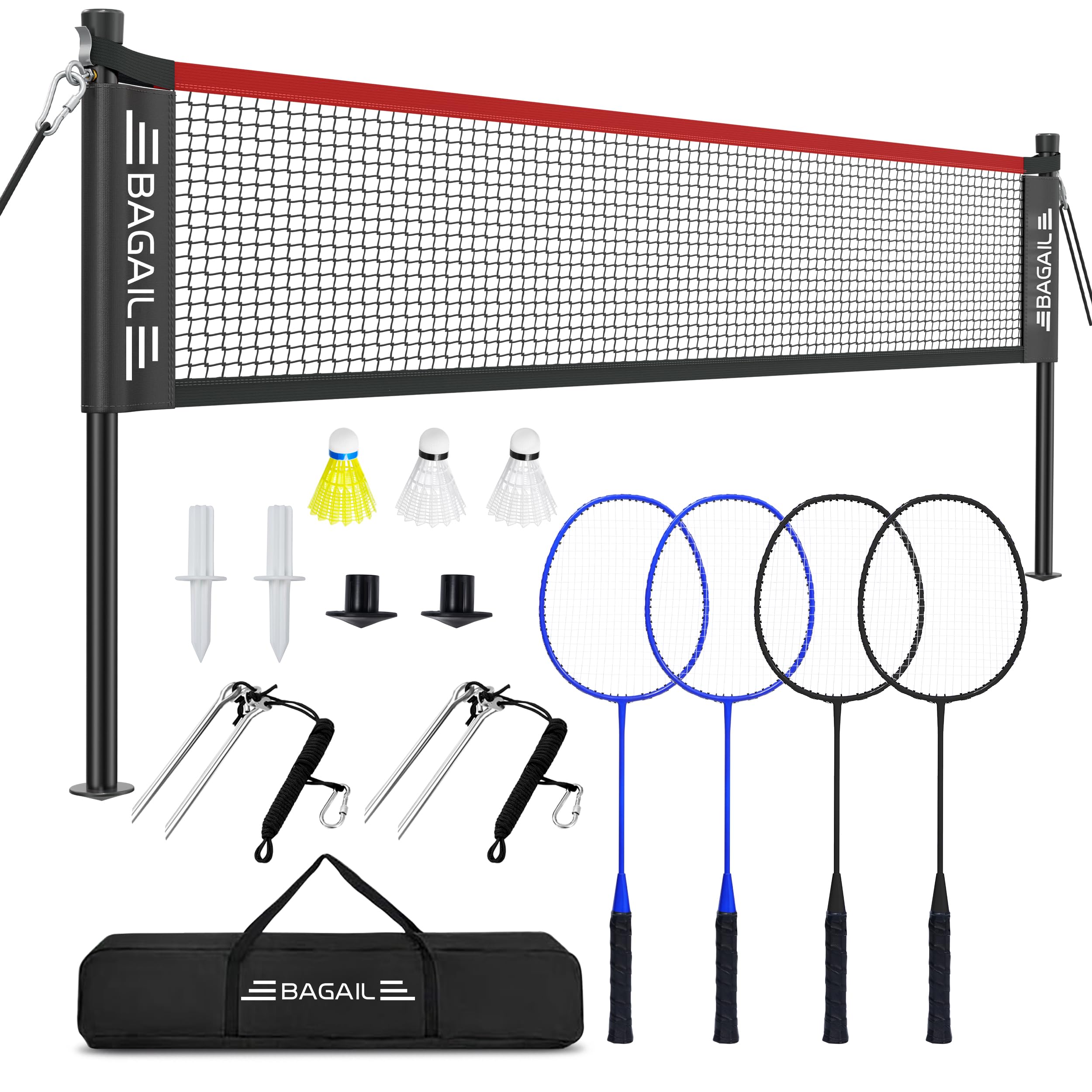 BAGAIL Outdoor Badminton Net Set with Anti-Sag