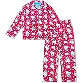 Hello Kitty Girls Pajama Set - 2 Piece Cozy Girls Pjs Button Down Long Sleeve & Pants For Kids - Official Product