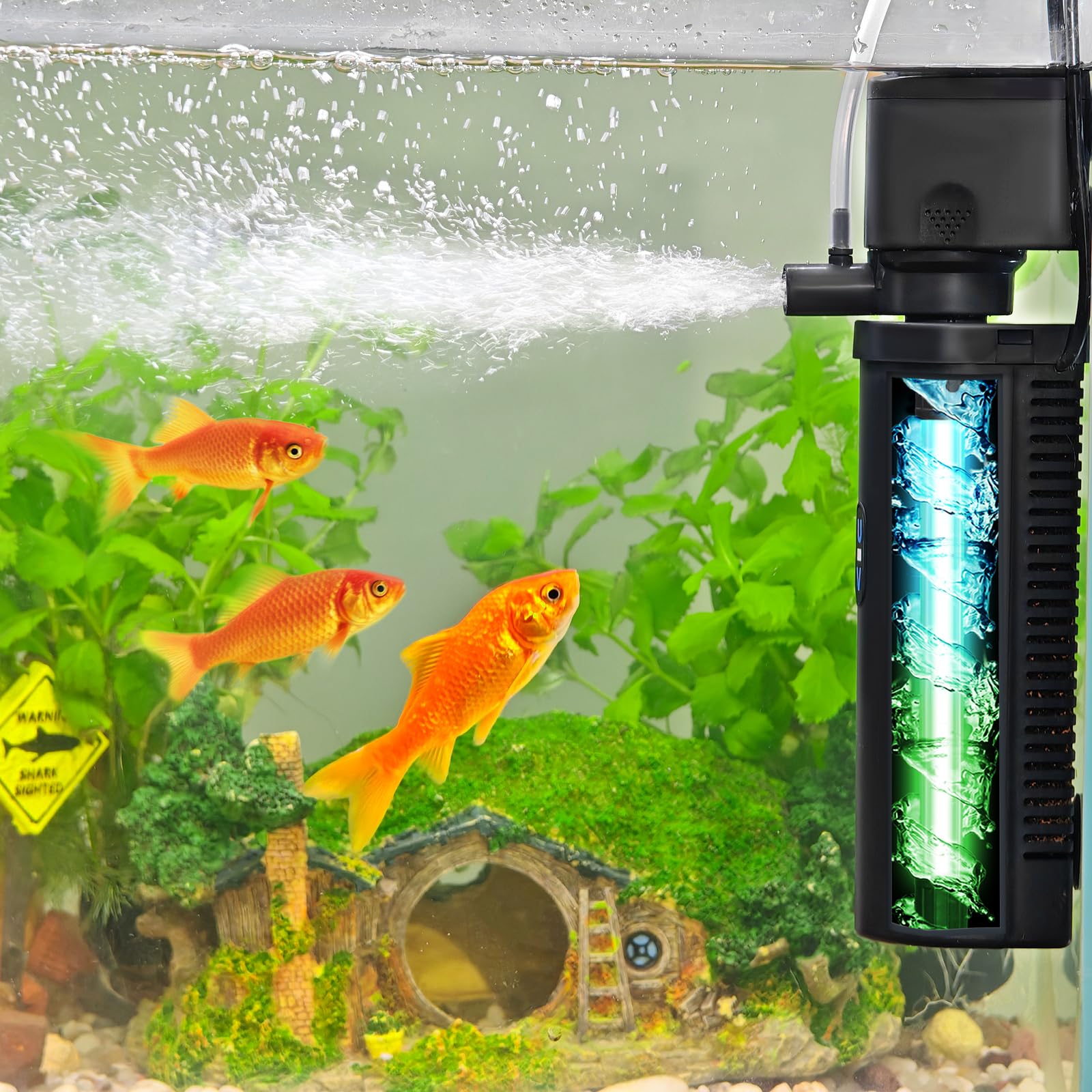 Photo 1 of Goldfish Aquarium Filter U-Very Suitable for 20-75 Gallon Tank, 30 Gallon Fish Tank Water Filter for Green Water Control, Internal Submersible Pump Filtration System, Fish Filters for Aquariums