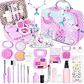 INNOCHEER Pretend Makeup for Toddlers Toys, Fake Makeup Mermaid Toys for Girls Purse, Toddler Makeup Kit Pretend Play Makeup