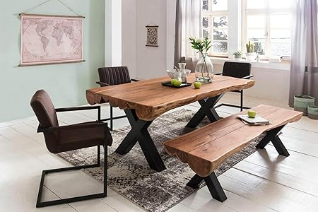 Ks Furniture Tavolo Da Pranzo Rettangolare In Legno Di