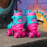 Xootz Kids Quad Skates Pink Adjustable Beginner Roller Skates Girls view 3