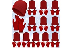 Twistover 24 Pcs Kids Hats and Gloves Sets Winter Knit Beanie Hat Gloves Bulk Warm Unisex Cap for Boy Child Girl Cold Weather