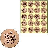 500 Pieces, 20 Designs - Large Thank You Stickers Small Business, Brown Kraft Labels - 2 inch