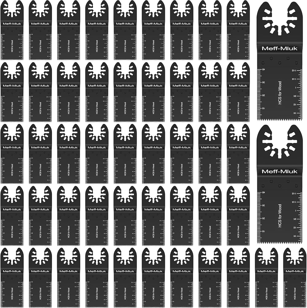 Meff-Mluk 50Pcs Oscillating Tool Blades Universal Multitool Blades Wood Metal