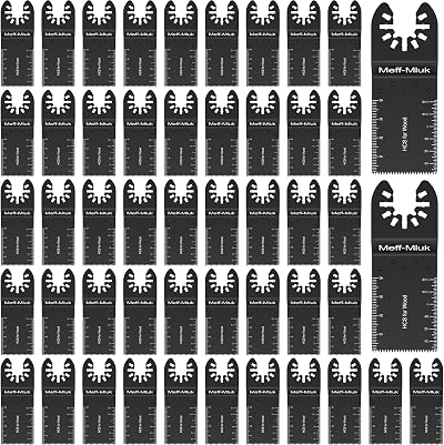 Meff-Mluk 50Pcs Oscillating Tool Blades Universal Multitool Blades Wood Metal