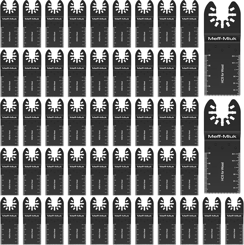 Meff-Mluk 50Pcs Oscillating Tool Blades Universal Multitool Blades Wood Metal