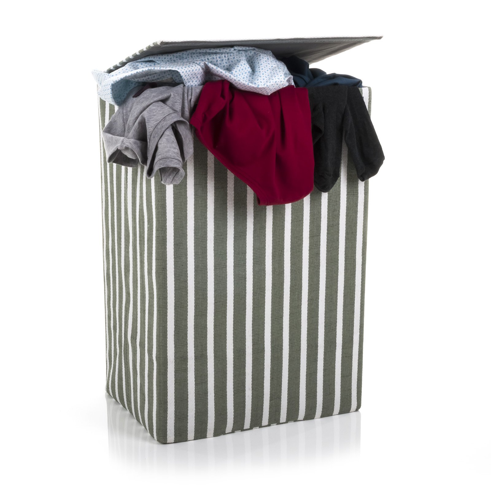 Minky Fabric Laundry Basket - Clothes Hamper Basket, Foldable Laundry Basket with Lid, Velcro & Canvas with Waterproof Lining, Rope Handles, Lightweight, 40 x 30 x 60 cm