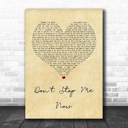 Citation De Paroles De Chanson En Forme De Cœur Don T Stop Me Now Amazon Fr Fournitures De Bureau