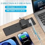ANVODE Recessed Desk Power Socket with USB C 2 USB A 2 USB C 2m Lead view 3