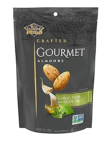 Blue Diamond Almonds Gourmet Garlic, Herb and Olive Oil , 5 Ounces
