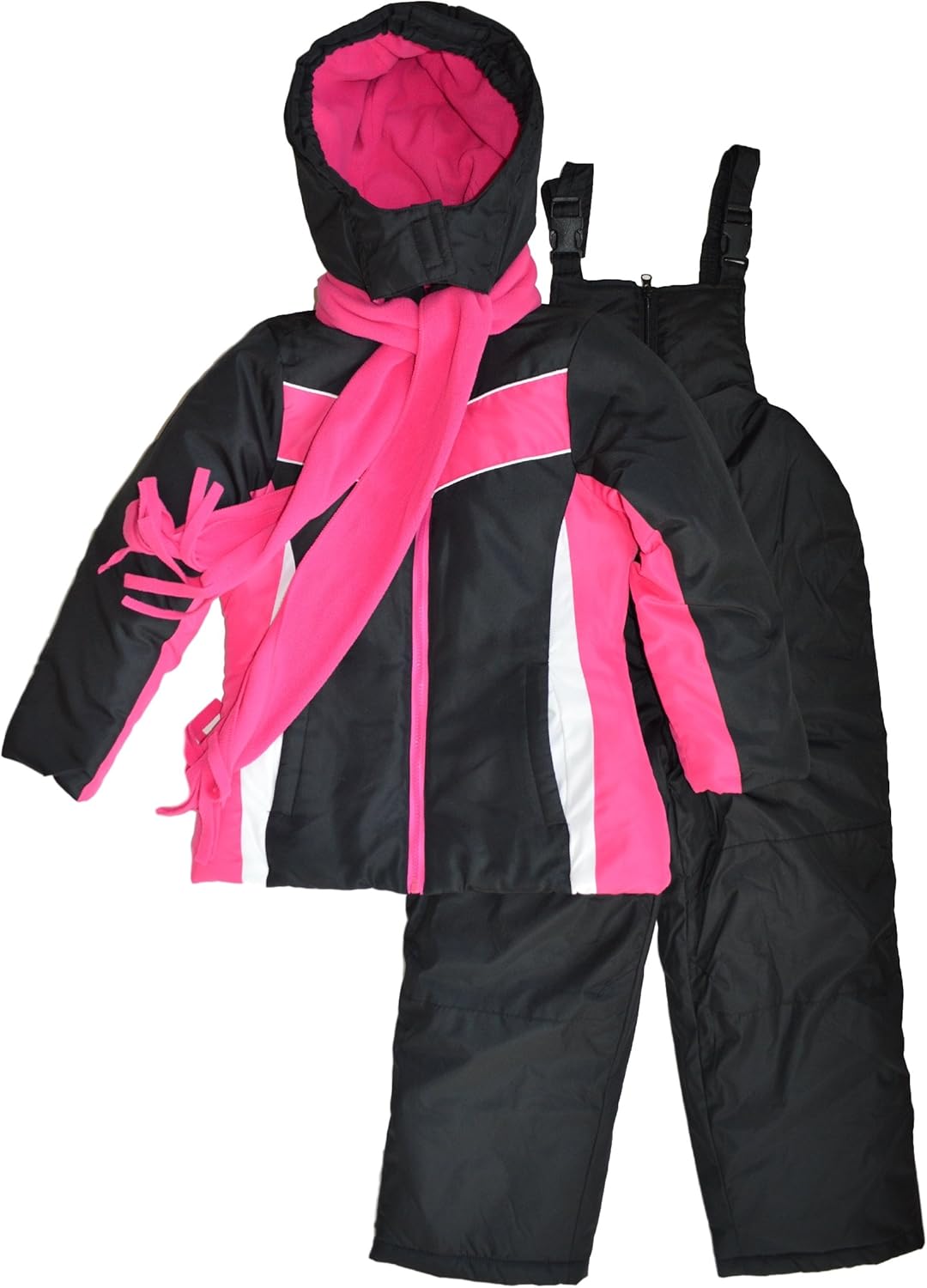 Snowsuits for Kids Girl's 3Piece Fleece Lined Active Snowsuit 14/16 Fuschia/Black