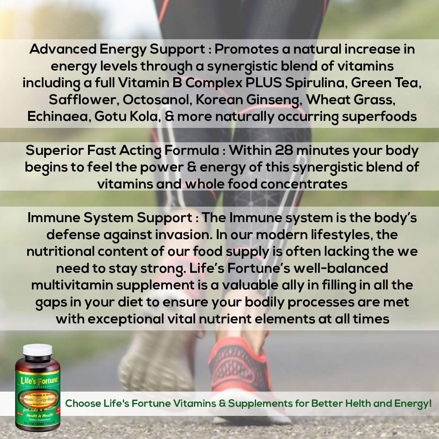 Life's Fortune Multivitamin & Mineral All Natural Energy Source Supplying: Health & Personal Care