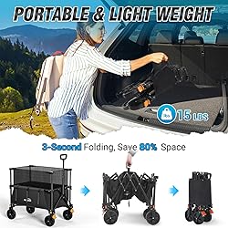 Elegear Wagon Cart Foldable Collapsible 440LBS