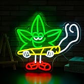 Ebdobgbs Leaf Neon Sign Led Sign Neon Signs for Wall Decor Neon Lights | Leaf Led Light Up Sign, Green Game Room Decor, Boys Gift, Party, Man Cave Wall Decor, 5V USB Powered