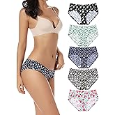 voenxe Women Seamless Hipster Underwear,Breathable Ladies Panties Bikini,No Show Briefs,Comfortable Undies for Women 5-Pack