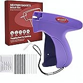 Stitch Gun for Clothes - Tagging Gun for Clothing and Quick Stitch Gun - Includes 6 Needles, 1500 Black and 1500 White 5mm Fasteners - Sticky Gun for Clothes (Purple/Black)