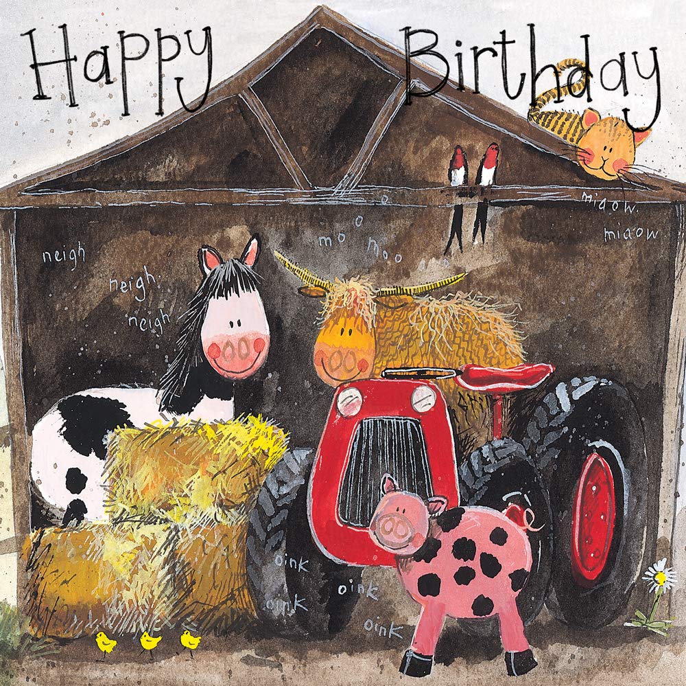 ALEX CLARK Happy Birthday Farmyard Card