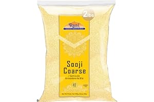 Rani Sooji Coarse (Farina, Suji, Rava, Rawa, Wheat Semolina) Flour 32oz (2lbs) 908g ~ All Natural | Vegan | Non-GMO | Kosher 