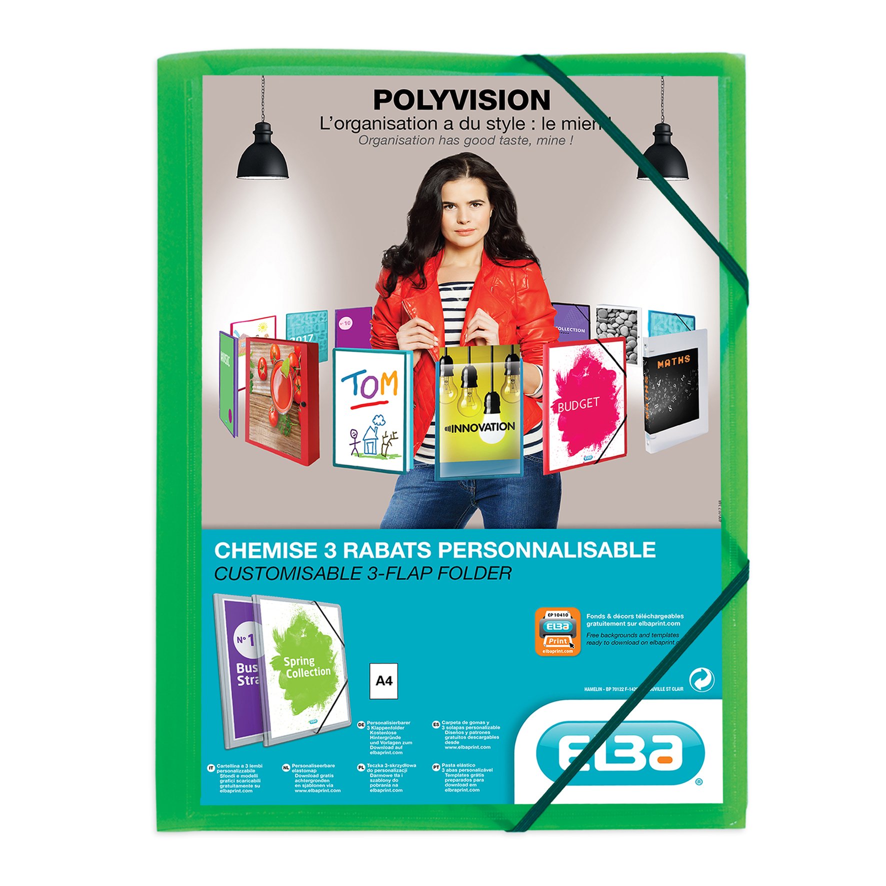 Elba A4 File Folder/Plastic with DIN A4 Wallet + GR ¸ N VE = 1