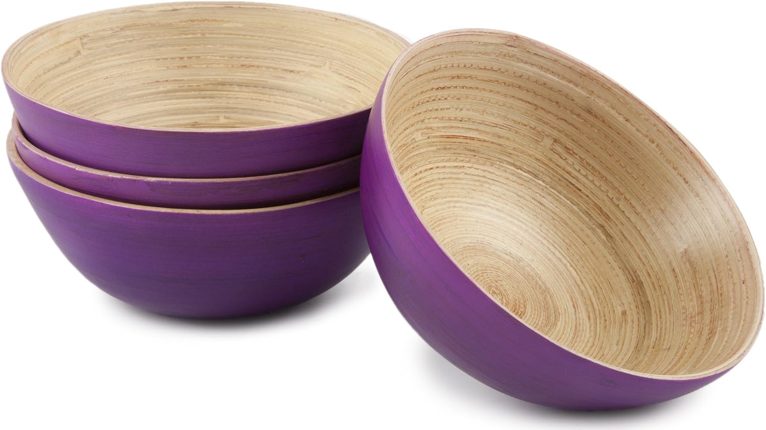Core Bamboo 2924 Modern Small Round Bowls, Lilac, Set of 4