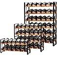 X-cosrack Stackable Rustic 36 Bottle Wine Rack, Freestanding Floor Wine Holder Stand Can Used Separate or Stacked 6 Tier Stable Wine Display Storage Shelf for Kitchen 24.5''L x 8.6''W x 33.4''H