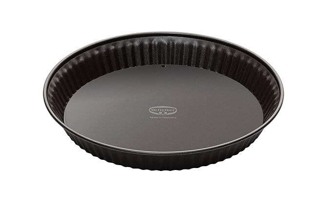Dr. Oetker Quicheform Ø 28 cm, Tarteform der Serie Back-Edition mit Emaille-Hebeboden, runde Backform mit Antihaft-Ring (Farb