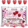 Heart Shaped Valentine Lollipops, Individually Wrapped Bulk Candies For Classroom Exchanges, Themed Party Candy, 25 Count Bag