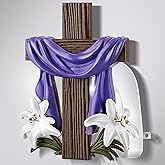 Hohean Easter Wall Fragrance Plug in with Night Light, Compatible with Bath & Body Works Wallflowers Refills, Cross Lily Flower Wall Plug Essential Oil Diffuser with Nightlight for Easter Home, Office