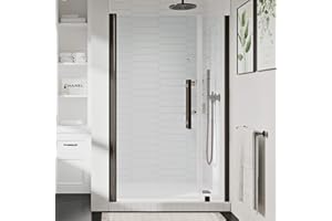OVE Decors Endless PA0630301 Pasadena, Alcove Frameless Pivot Shower Door, 41 7/16 to 43 3/8 in. W x 72 in. H, in Oil Rubbed Bronze