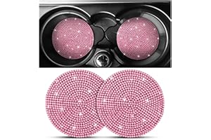 2PCS Bling Car Cup Holder Coaster, Handcrafted Rhinestone Crystal Cup Holder Coaster Anti-Slip Universal for Cars, SUVs, Home