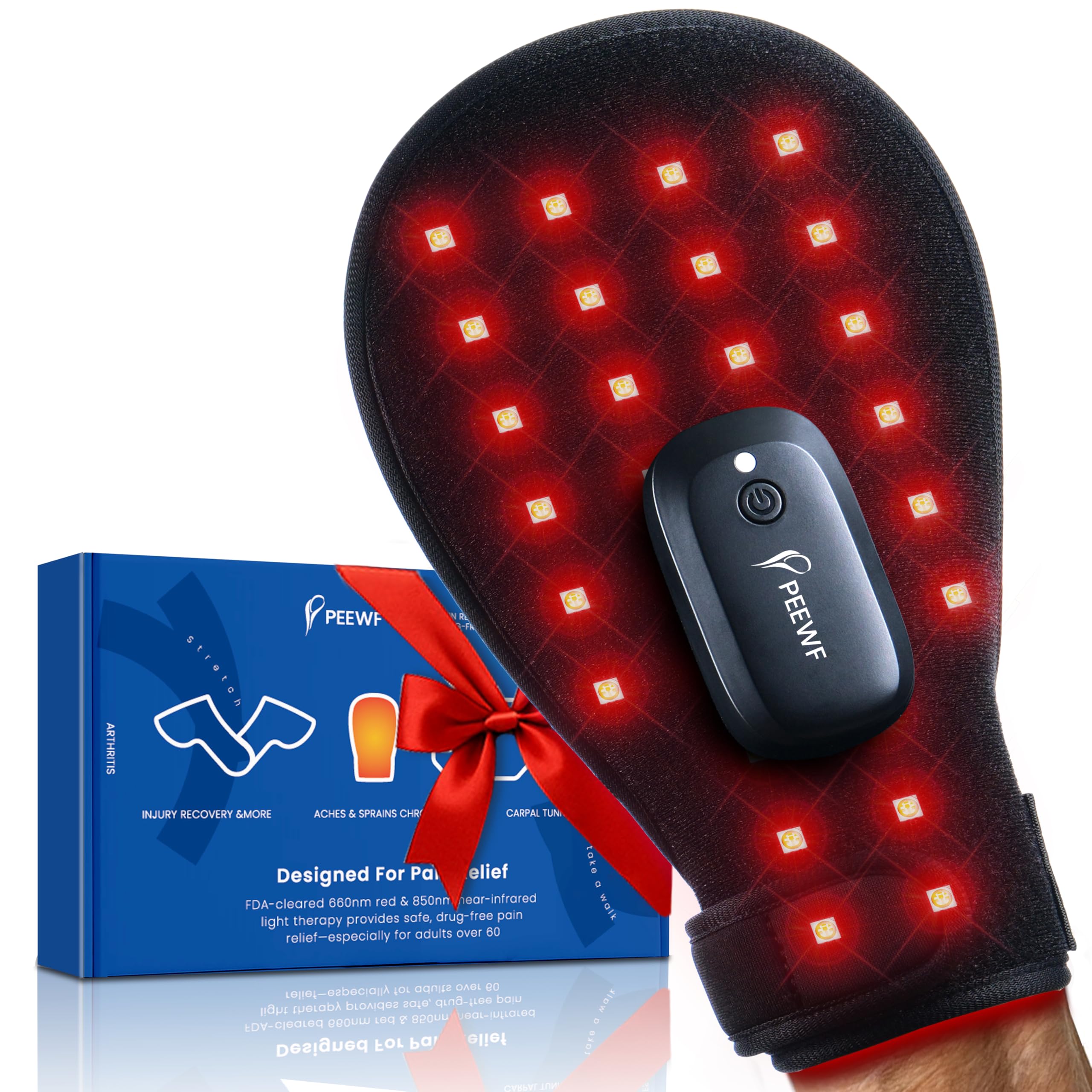 Photo 1 of Wireless Red Light Therapy Glove for Hands – 660nm & 850nm Near-Infrared | Pain Relief for Arthritis, Carpal Tunnel, Sore Muscles | 30 LEDs + Built-in Gentle Heating Wires | Breathable | Auto Shut-Off