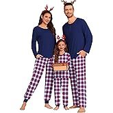 SWOMOG Couple Matching Pajamas Set Christmas Pajamas Long Sleeve Button Down Pj Set Festival Party Xmas Sleepwear