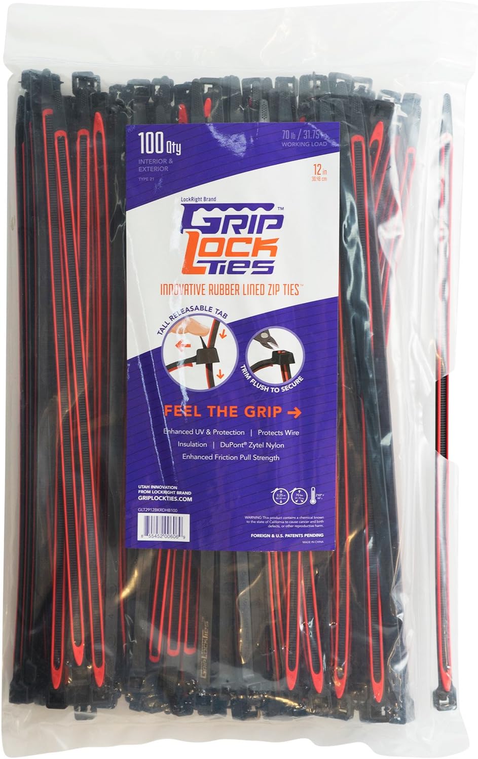GRIPLOCKTIES, Releasable, ReUsable, Zip Ties, Industrial Grade, Extra