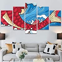SIGNWIN 5 Panel Canvas Wall Art Modern Art Decorative Elements Fun Illustration Illustrations Kids Multicolor for Home Decorations Ready to Hang - 60