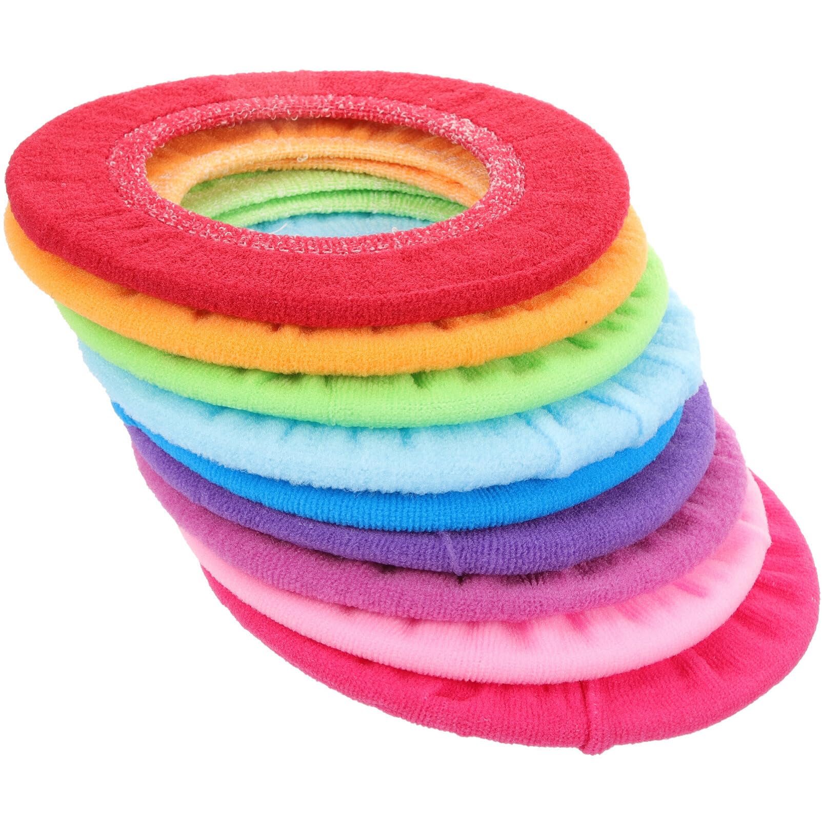 JOINPAYA 9pcs Soft Toilet Seat Cover: Washable Spittoon Pad Polypropylene Warm Cushion for Bathroom Round & Elongated Toilet Seat Colorful