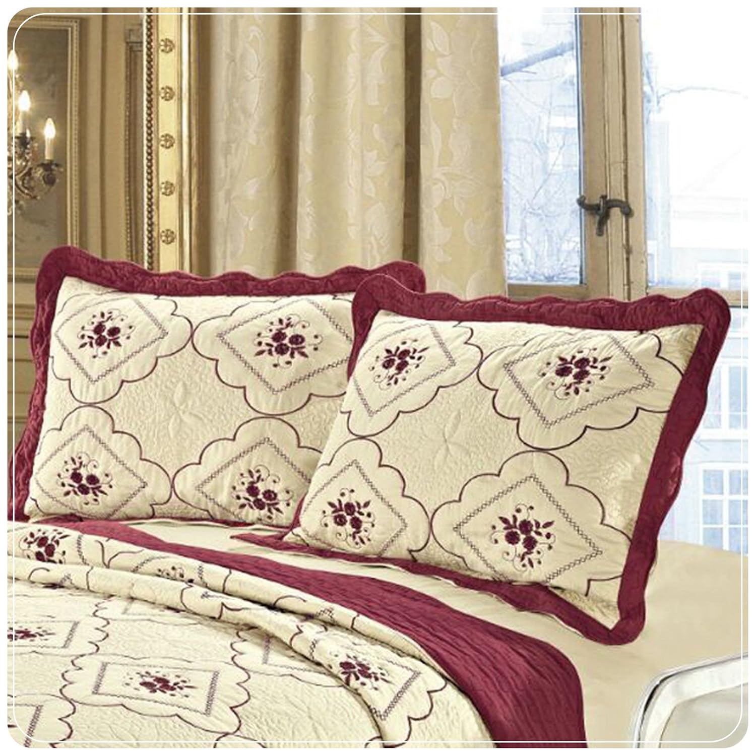 Cotton Velvet Quilted Bedspread GREY Throws M&S ES