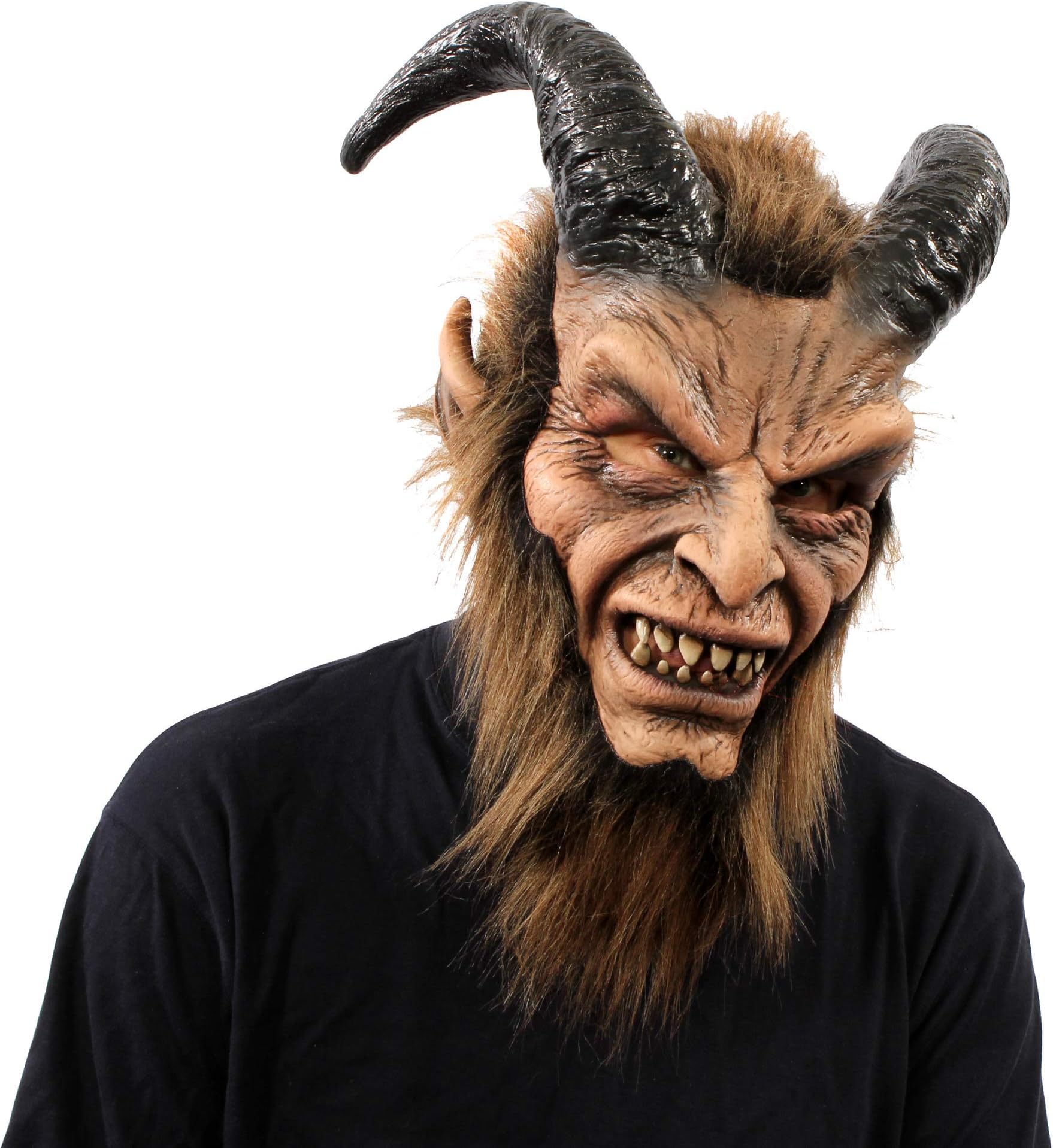 Beautiful Beast Full Mask w/Horns & Faux Fur