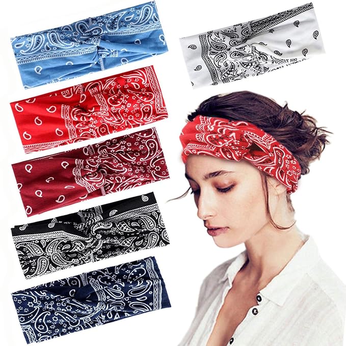 Joinfun Stirnband Damen Kopfband Haarband Turban Elastische Weiche Stirnband Blume Muster bedruckt Verdreht Baumwolle bandana