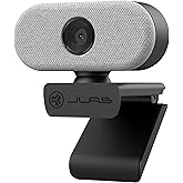 JLab, Go Cam, 1080p USB Webcam, HD Video, Plug and Play, Omni-Directional Microphone, White