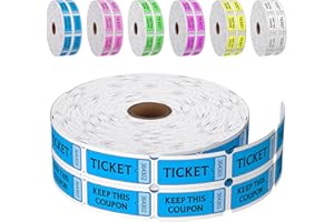 LKXSPLABE Fluorescence Raffle Tickets Double Roll 2000 Tickets Neon Blue 50/50 Tickets for Events, Entry, Class Reward, Fundraiser & Prizes
