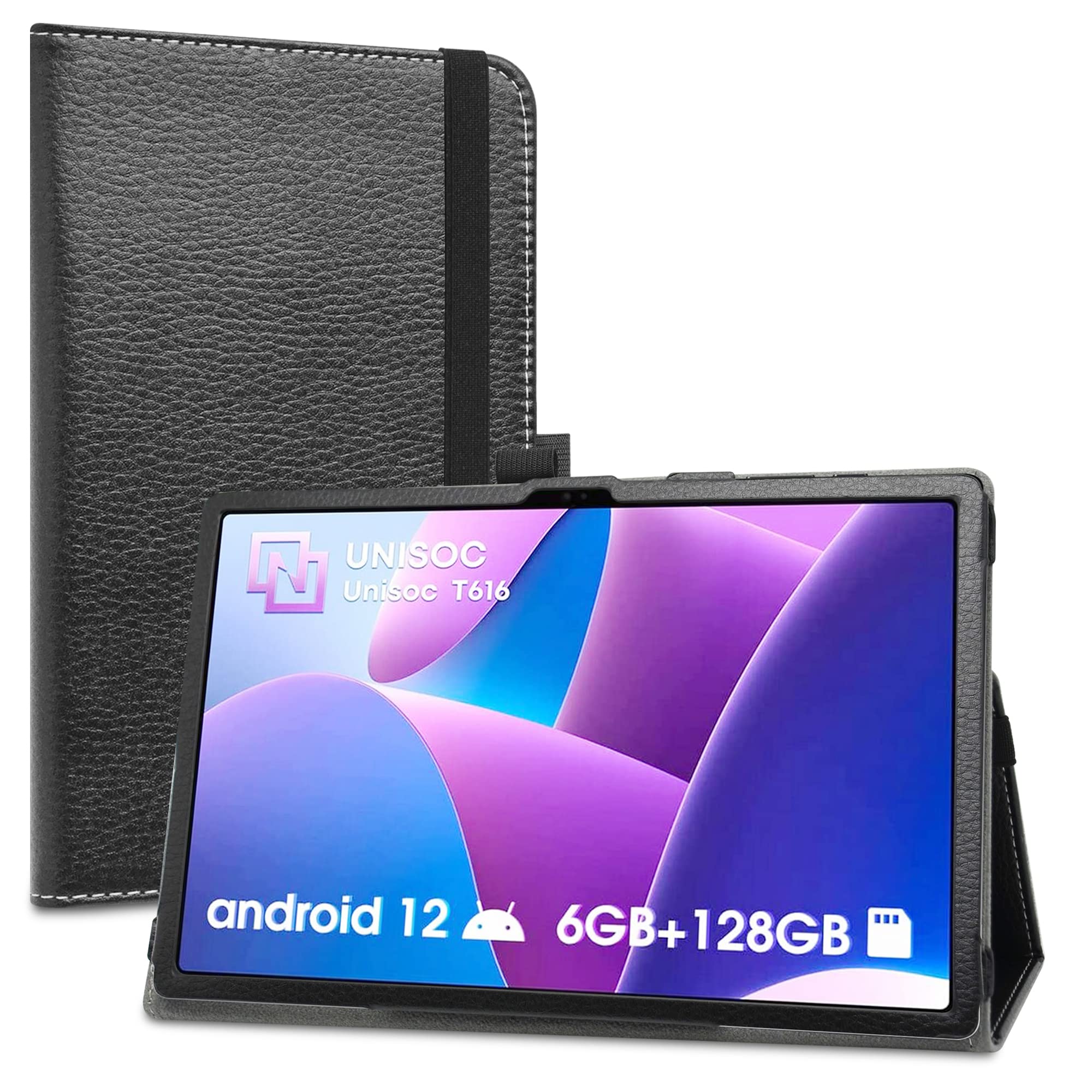LiuShan Case for OUKITEL OKT3, PU Leather Slim Folding Stand Cover for OUKITEL OKT3 Tablet 10.51 Inch Android 13 Tablets(Not Fit Other Tablet),Black