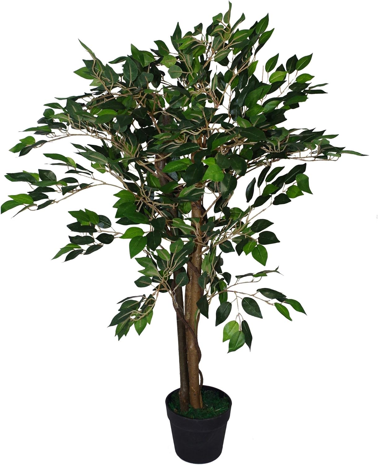 Leaf Artificial Tree/Plant, Dark Green Ficus, 90cm, 90 cm