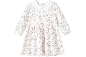pureborn Baby Toddler Girl Dress Short and Long Sleeve Cotton Playwear Dresses 0-6T