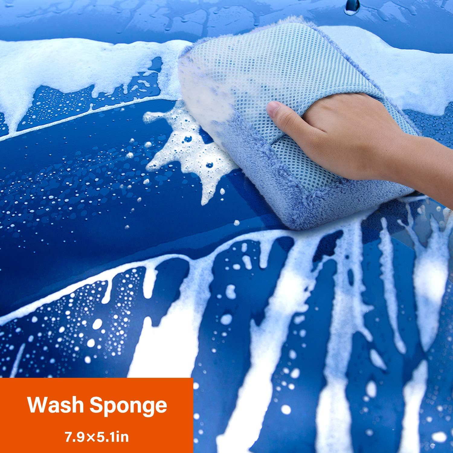 9 Pcs Car Wash Kit Car Cleaning Tools Chenille Wash Mitt Sponge, Microfiber Cloth,Wheel Brush,Squeegee for Interior, Exterior Washing Cleaning Accessories Auto Clean Tools Supply Set with Storage Box: Automotive